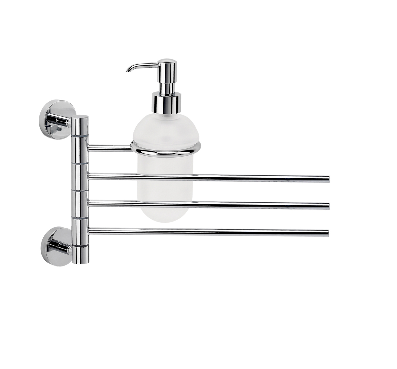 Porta salviette bidet tre aste rotabili e dispenser LH 32 x 19 cm LINEA MINIMAL