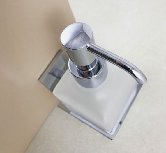 Dispenser luxury porta sapone liquido per arredobgno fissaggio a colla pratico e veloce zero fori a parete