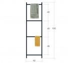 Three-rod bathroom ladder carrying bidet wipes, hand towel and shower towel furniture minimal design made in Italy