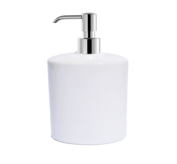 Dispenser in ceramica ovale con pompetta di erogazione in metallo alta qualità accessori da bagno design italiano