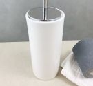 White ceramic toilet brush holder from the ground, chrome | bathroom Furniture Minimalist