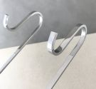 Contenitore porta oggetti bagno doppio cestello da appendere - ottone antiruggine ganci protetti da gomma anti urto per il vetro