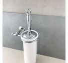 Toilet brush wc for the bathroom decor wall-mounted-chrome-plated brass and white ceramic-artisan product, high quality