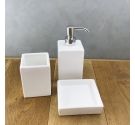 set bagno in ceramica-porta sapone-dispenser-bicchiere porta spazzolino-arredobagno italiano made in tuscany