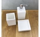 set bagno in ceramica-porta sapone-dispenser-bicchiere porta spazzolino-arredobagno italiano made in tuscany