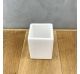 Bicchiere quadrato porta spazzolini denti in ceramica - H 10,5 cm base 7 cm