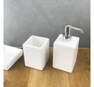 Square glass for ceramic toothbrushes for washbasin handcrafted bathroom accessories, ade in Italy