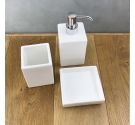 Porte-savon carré en céramique de différentes couleurs fabriqué en Italie pour un mobilier de qualité