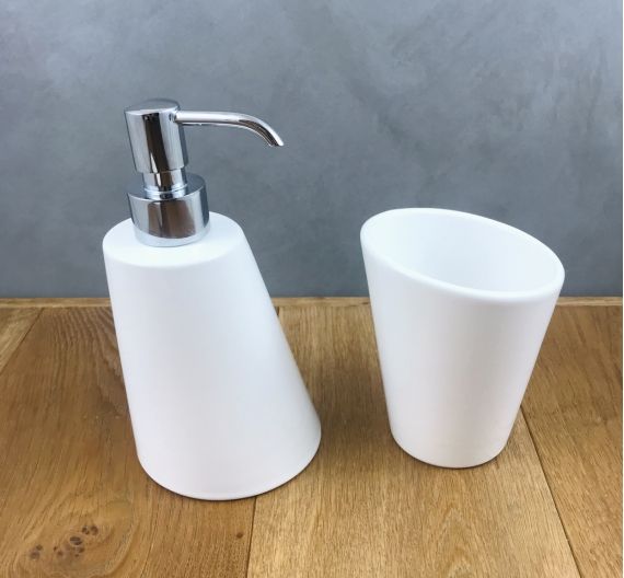 Bicchiere porta spazzolini per lavare i denti accessori da bagno per il lavabo in ceramica vari colori di produzione italiana