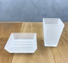 Square satin glass support soap case - Q.UBI LINE