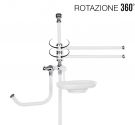 Floor stand roll holder, towel rack, and soap-base space saving chromed brass-bathroom Furniture Italian Made in Tuscany