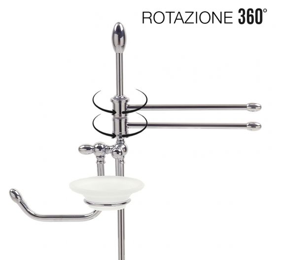 Standing paper towel holder, paper holder, toilet brush and soap dish in satin glass and high quality - LINE WAVE