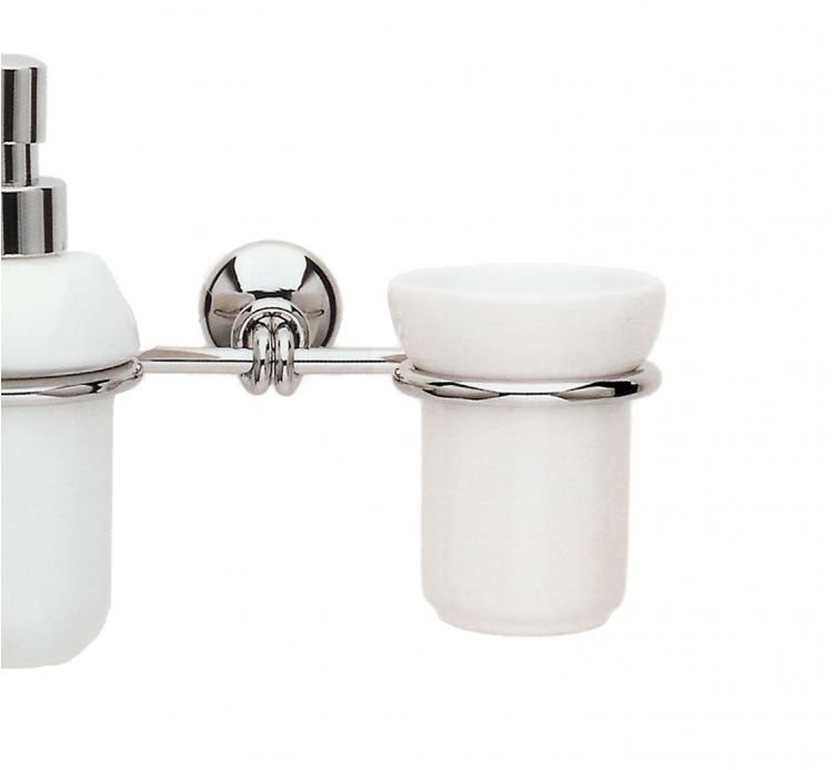 Accessorio per il bagno porta dispenser e bicchiere per spazzolini sospesi a  parete