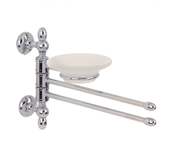 Towel bar, bidet with soap holder-wall fixing-chrome-plated brass and frosted glass-crafted product, guaranteed bathroom