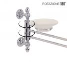 Towel bar, bidet with soap holder-wall fixing-chrome-plated brass and frosted glass-crafted product, guaranteed bathroom