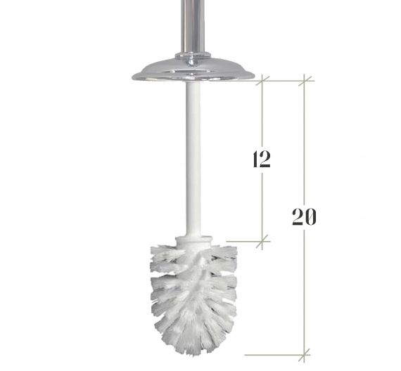 Manico di ricambio per scopino wc completo di impugnatura e setola plastica anti batterica ricambi bagno 