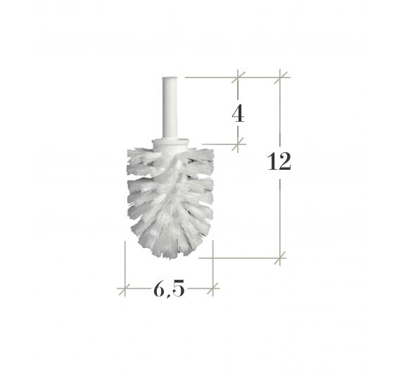 Ciuffo di ricambio per scopino L 12 cm da avvitare al manico - filettato 6 mm ricambi per accessori da bagno utili e funzionali