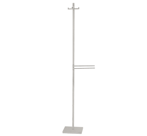 Free standing towel and bathrobe rack with two straight arms 