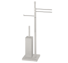 Free standing lavatory brush holder with two towel rack and toilet paper-bath furnitures made in Italy 