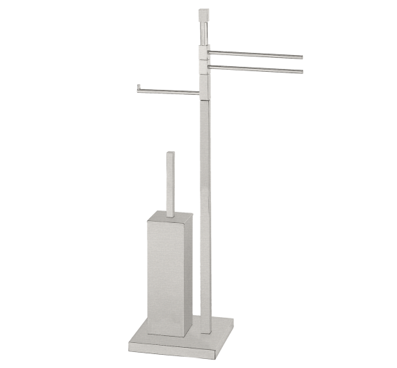Free standing lavatory brush holder with two towel rack and toilet paper-bath furnitures made in Italy 