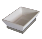 savon rectangulaire en céramique blanc de soutien et de laiton chrome-produit de haute qualité