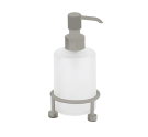 Dispenser porta sapone liquido in vetro satinato e supporti nickel spazzolato opaco design minimale accessori bagno