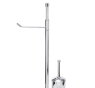 Stand multifunctional toilet brush holder and roll holder in chrome plated brass-bathroom with quality artisan-made in Tuscany