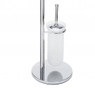 Floor freestanding toilet brush holder in frosted glass and paper roll-product bathroom rustproof brass