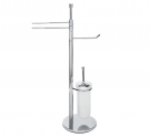 Floor freestanding toilet brush holder in satin glass and toilet roll holders | Bathroom from the ground is Minimal