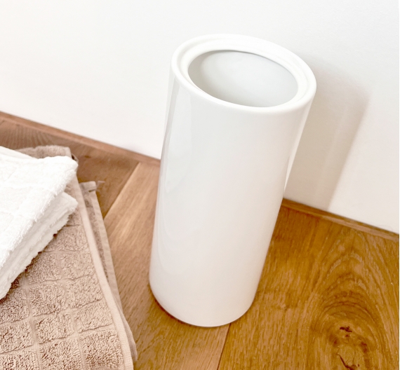 Tubo scopino wc in ceramica per accessori bagno H 22 cm diametro 10 cm