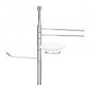 floor lamp in chromed brass roll holder, towel rack and soap in frosted glass - bathroom furniture - Italian made in tuscany