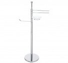 floor lamp in chromed brass roll holder, towel rack and soap in frosted glass - bathroom furniture - Italian made in tuscany