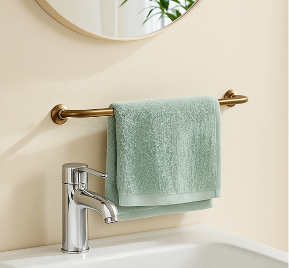 Bathroom towel racks - classic-style - brass-high quality - handmade product - made in Italy - color bronze