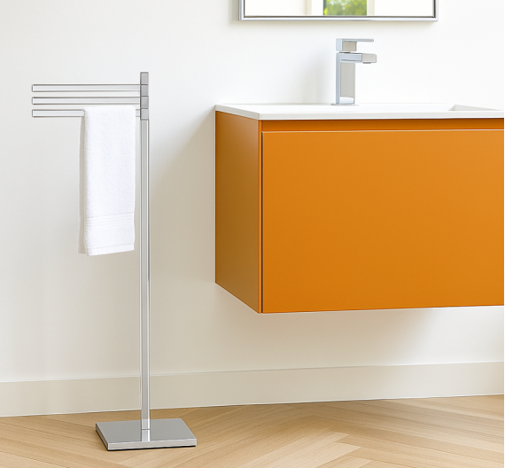 Piantana-porta-asciugamano-versione-tre-porta-salviette-rotabili-piantane-per-arredo-da-bagno-ottone-cromato-alta-qualità