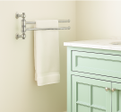 Snodo porta asciugamani due aste rotabili fissaggio a parete linea classica per arredamento bagno design italiano anti ruggine