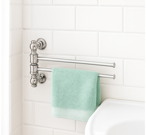 Bidet towel rack two rolling rods - LINEA ONDA