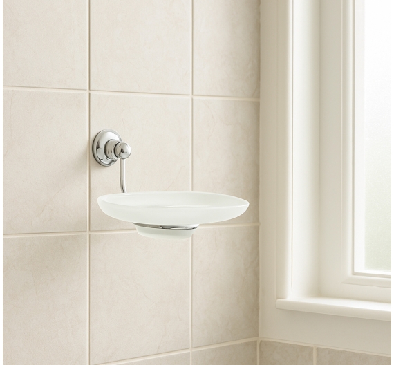 Porta sapone in vetro satinato da mettere sospeso a parete - LINEA PRIMAVERA