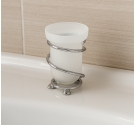 Gobelet brosse à dents par le récepteur-verre dépoli et support en laiton chromé-qualité et la durabilité des produits