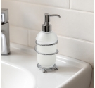 Des collations, porte-savon, liquide de soutien pour le lavabo de la salle - de satin de verre et laiton chromé - haute qualité