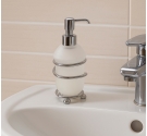Des collations, porte-savon, liquide de soutien pour le lavabo de la salle - de satin de verre et laiton chromé - haute qualité