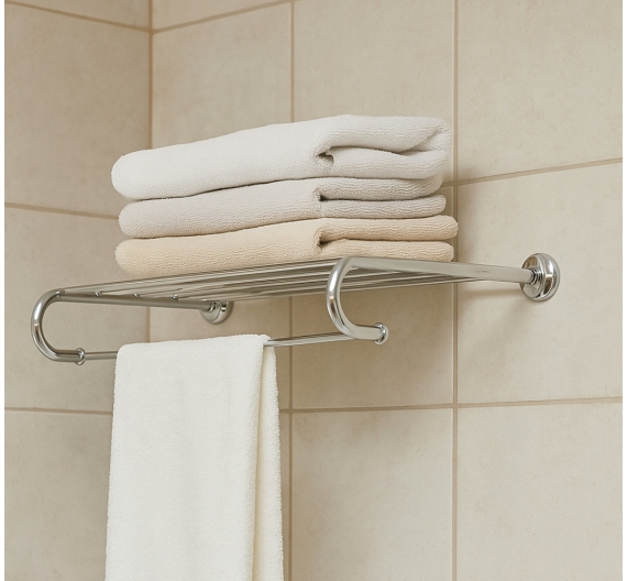 Porta salviette a parete collezione di accessori a tasselli - ripiano elegante antiruggine per riporre asciugamani piegati