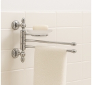 Towel bar, bidet with soap holder-wall fixing-chrome-plated brass and frosted glass-crafted product, guaranteed bathroom