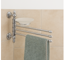 Articulated wipes door for the three-rod bidet with satin glass soap door - quality and classic style