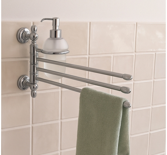 Joint de serviette bidet à trois tiges avec distributeur de verre de satin et distributeur en laiton de haute qualité
