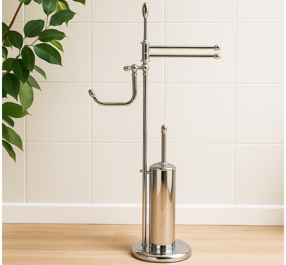 Piantana-da-bagno-con-porta-scopino-wc-porta-rotolo-e-porta-salviette-ottonre-cromato-alta-qualità-antiruggine