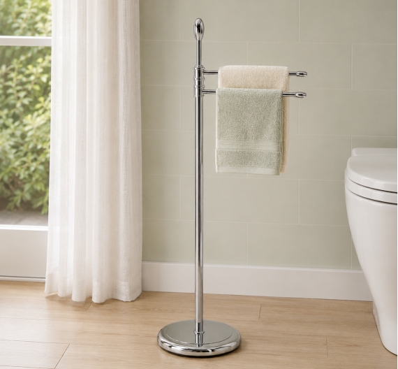 Piantana da bagno classica dalla forma compatta: porta salviette da bidet rotabili massima funzionalità-qualità made in italy