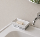 soap rectangular white ceramic support and brass chrome-product high-quality
