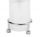 Dispenser-per-sapono-in-vetro-satinato-ottone-cromato-linea-minimale-moderna-prodotta-con-materiali-garantiti-antiruggine