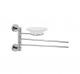 Porta salviette bidet a muro con porta sapone in vetro L 26,5 cm - LINEA MINIMAL