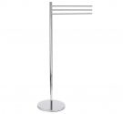 Floor freestanding towel bar, three straight arms, bath-Complement bathroom fittings brass chrome plated anti-rust